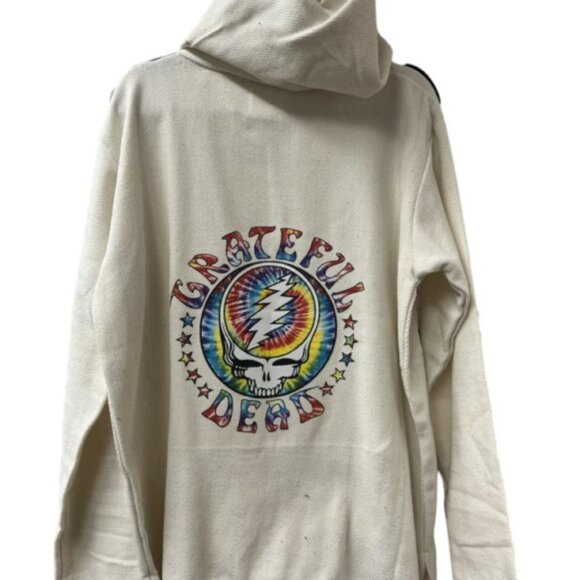Grateful Dead Natural Baja With SYF Skull Rainbow Design NWT - Picture 3 of 4